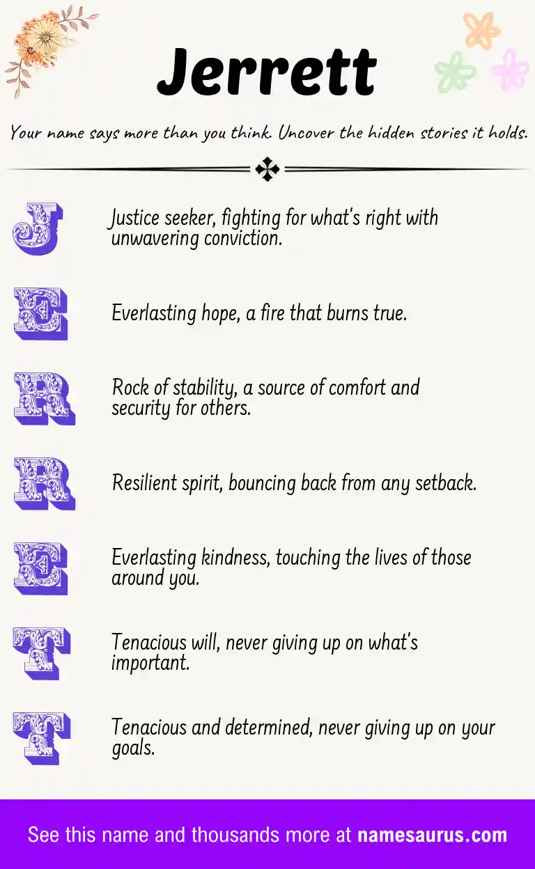 Acrostic poem about Jerrett.