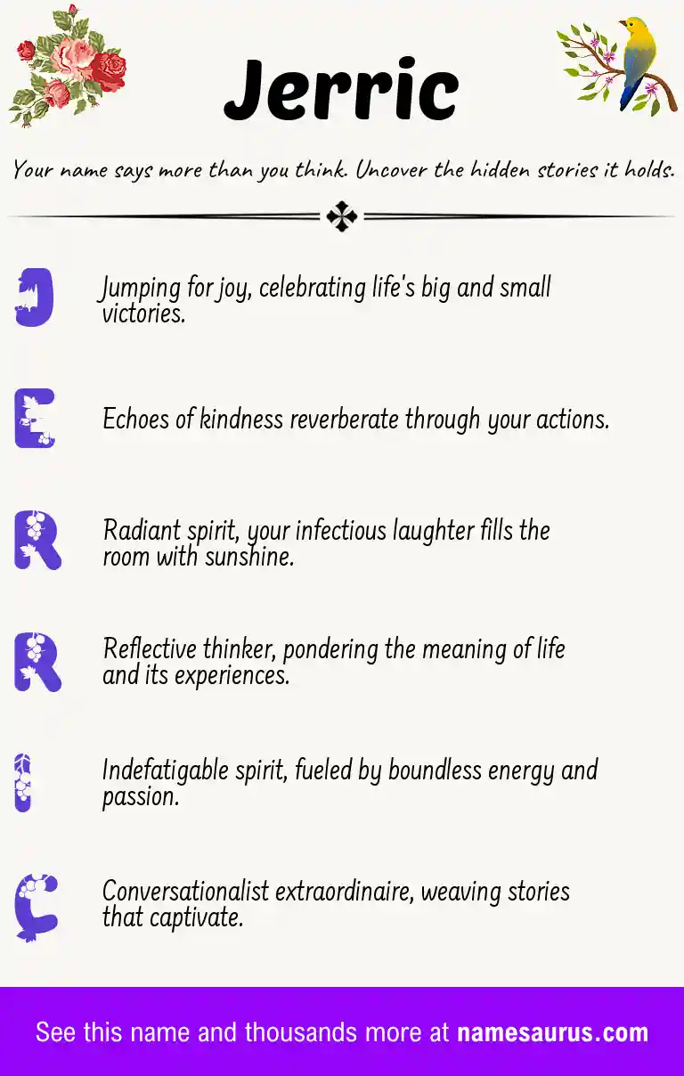 Acrostic poem about Jerric.