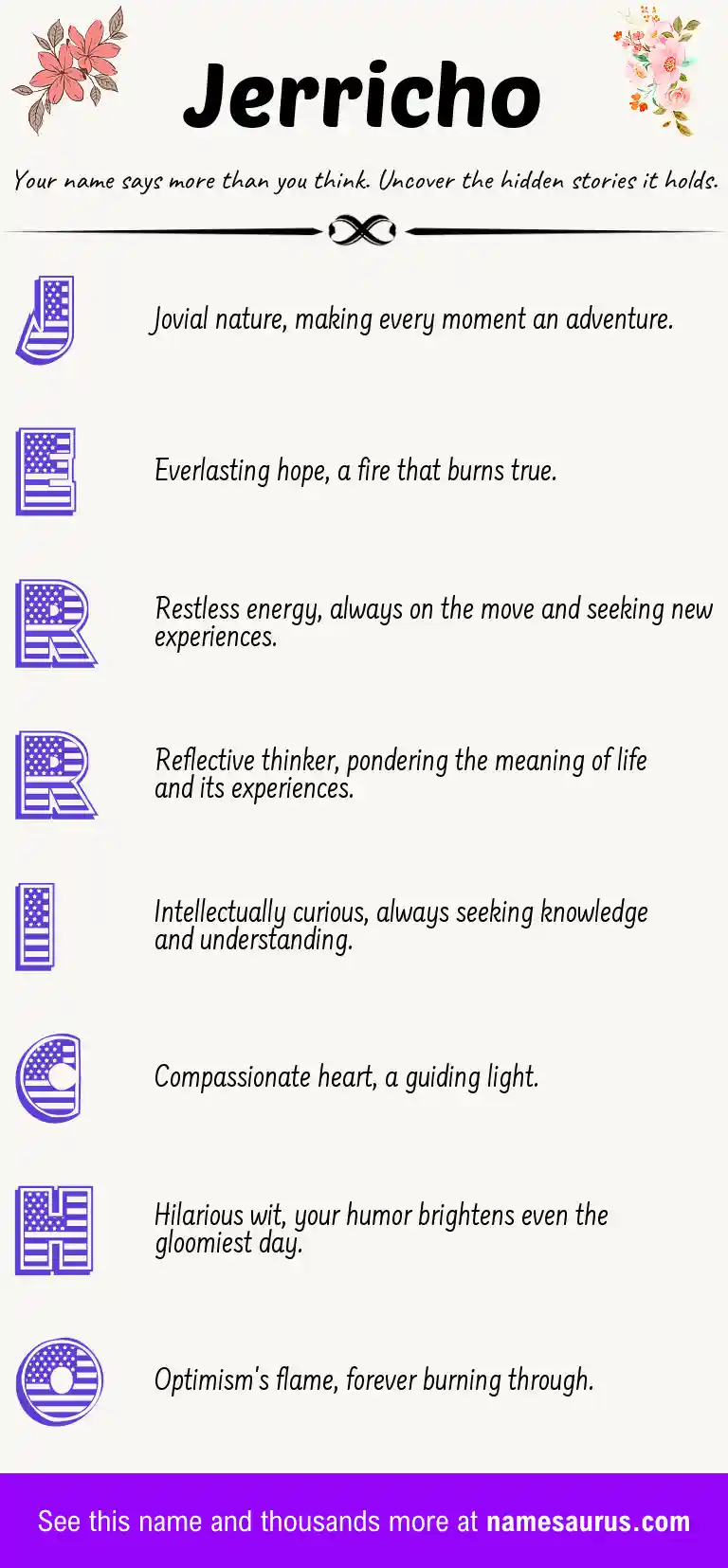 Acrostic poem about Jerricho.