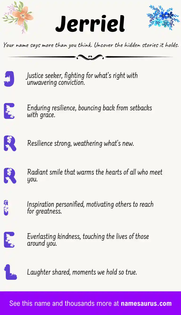 Acrostic poem about Jerriel.