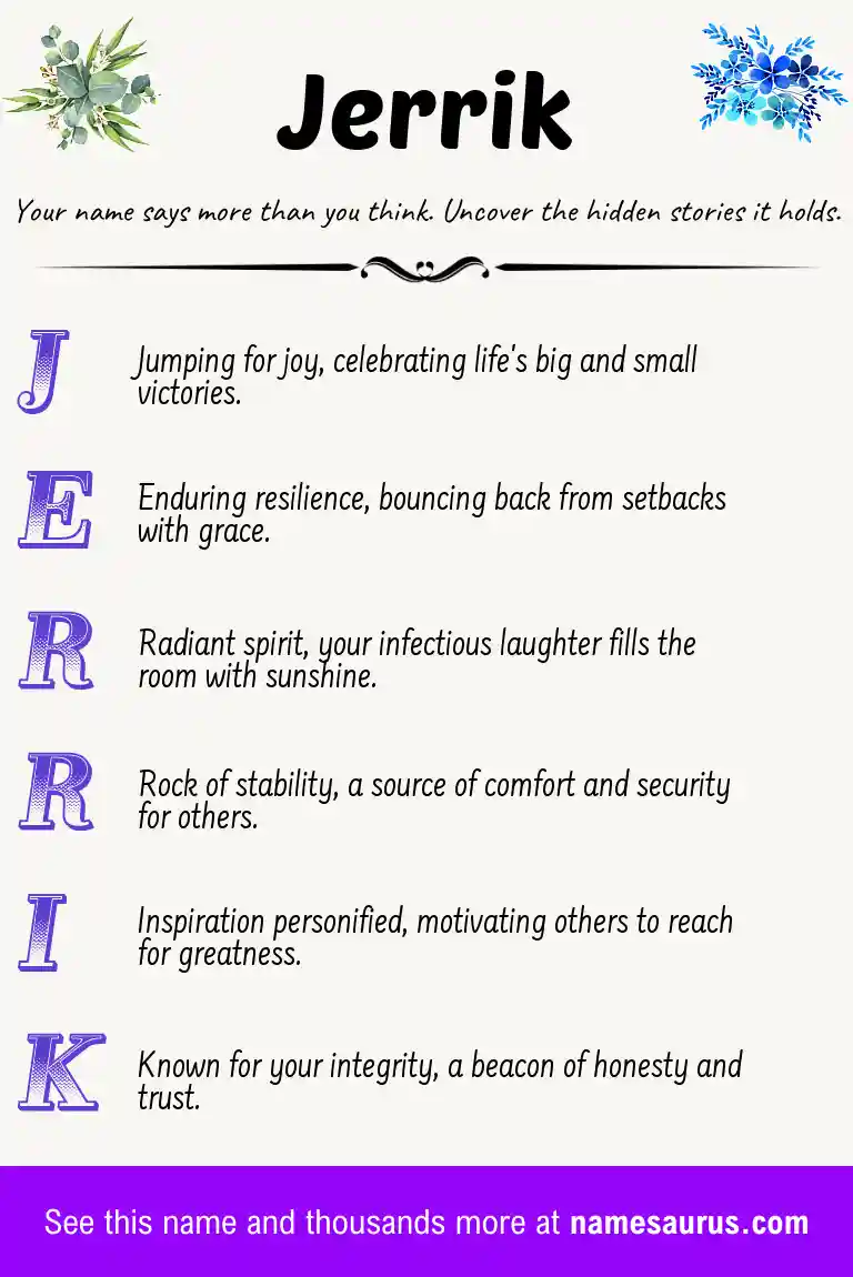 Acrostic poem about Jerrik.