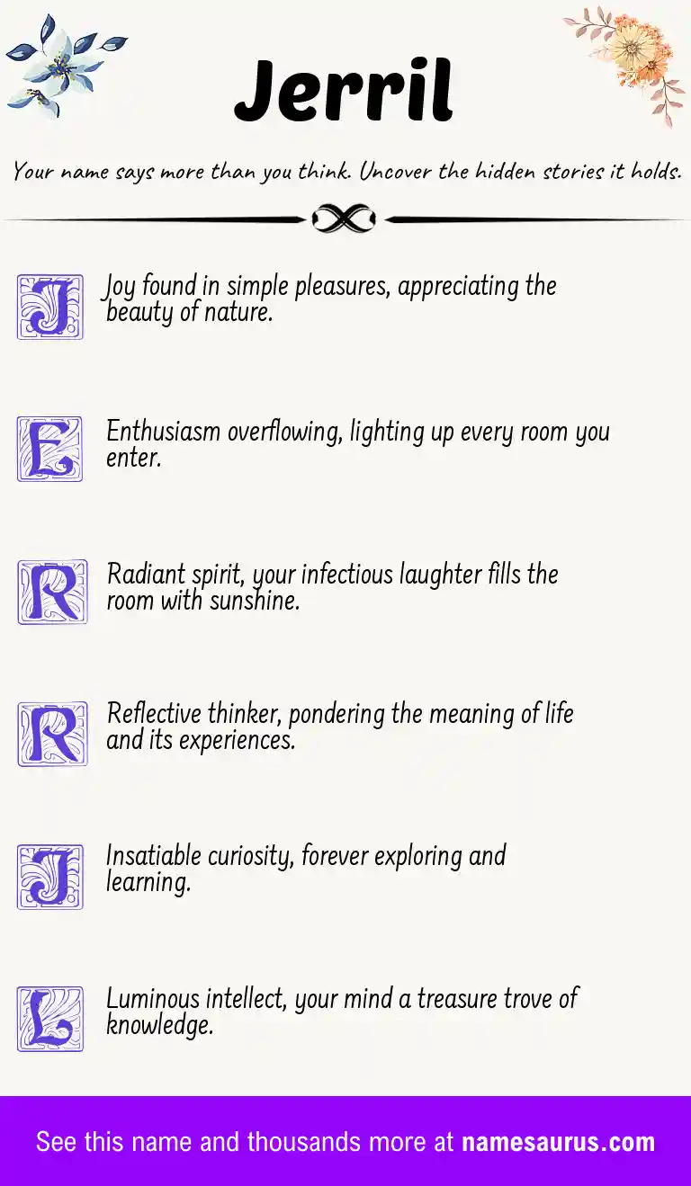 Acrostic poem about Jerril.