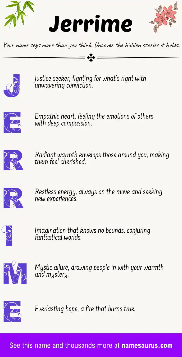 Acrostic poem about Jerrime.