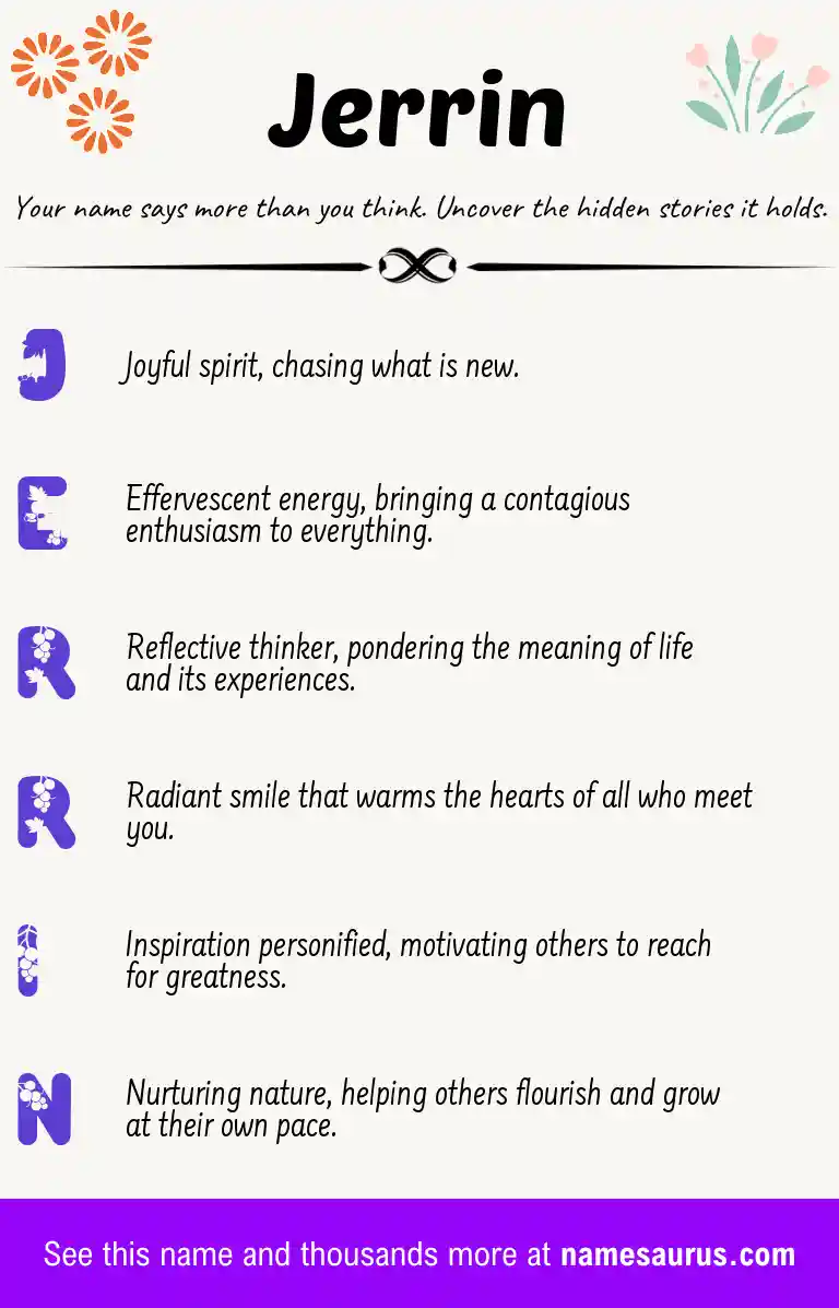 Acrostic poem about Jerrin.