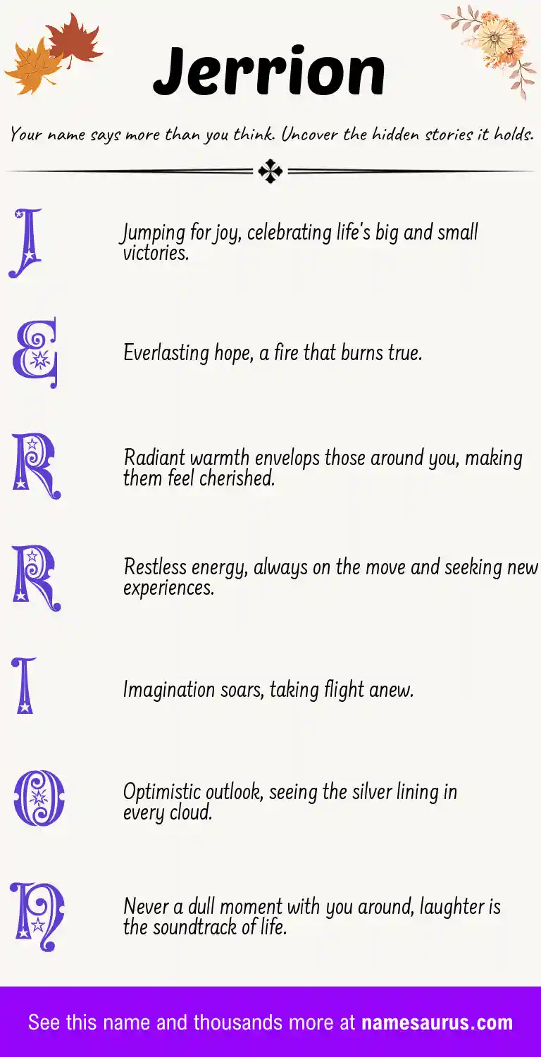 Acrostic poem about Jerrion.