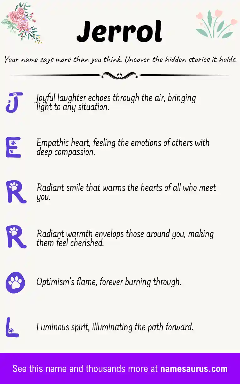Acrostic poem about Jerrol.