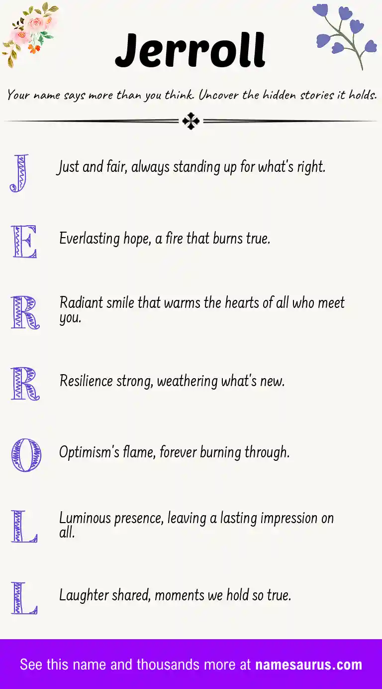 Acrostic poem about Jerroll.