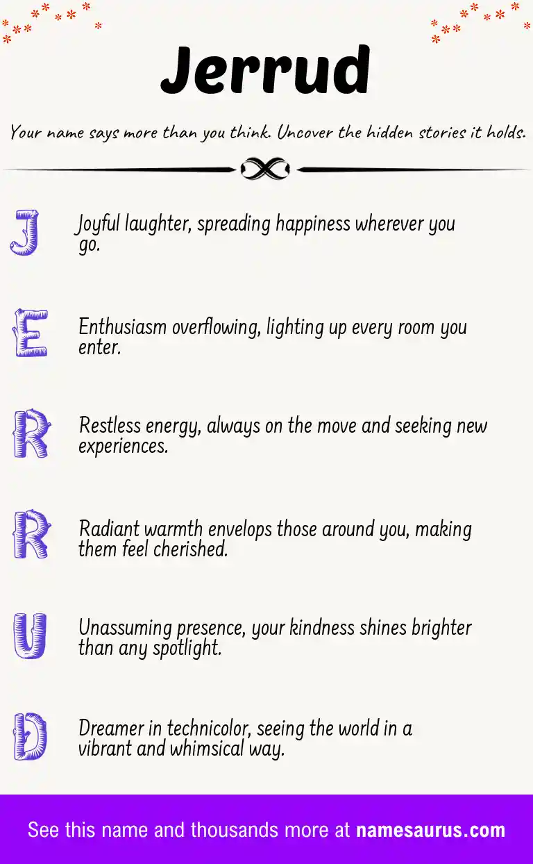 Acrostic poem about Jerrud.