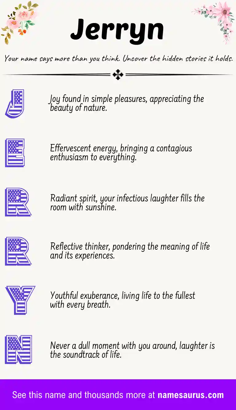 Acrostic poem about Jerryn.
