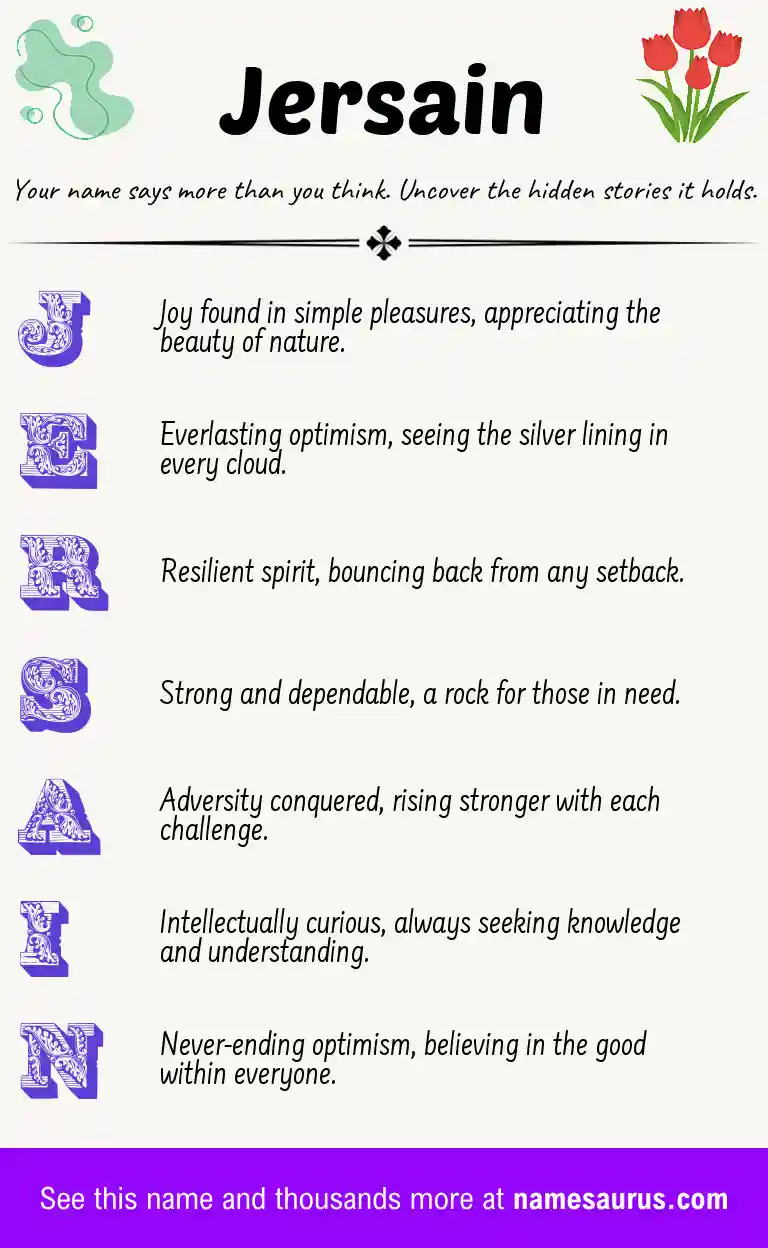 Acrostic poem about Jersain.