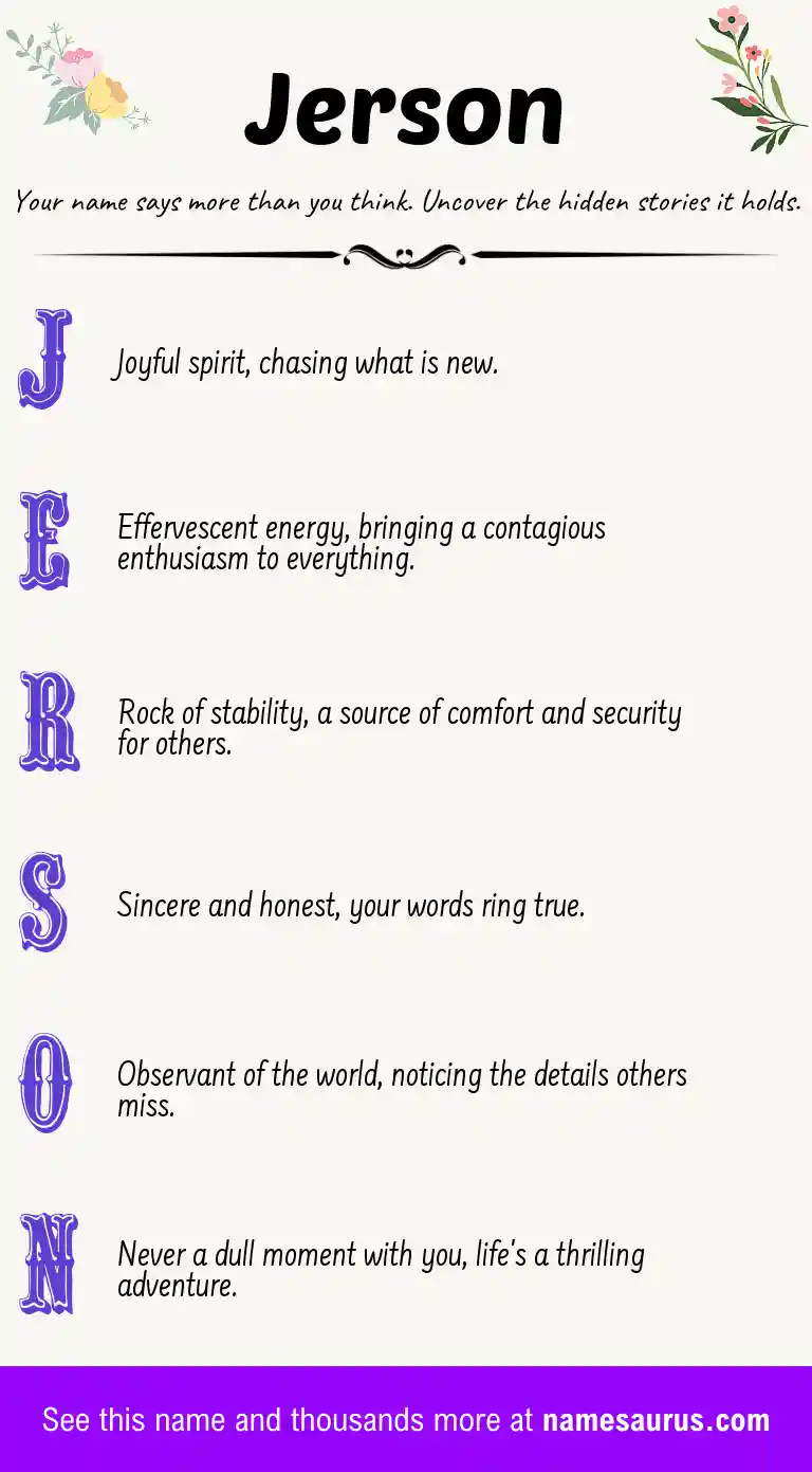 Acrostic poem about Jerson.