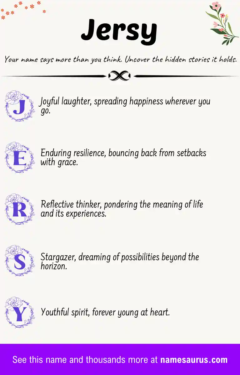 Acrostic poem about Jersy.