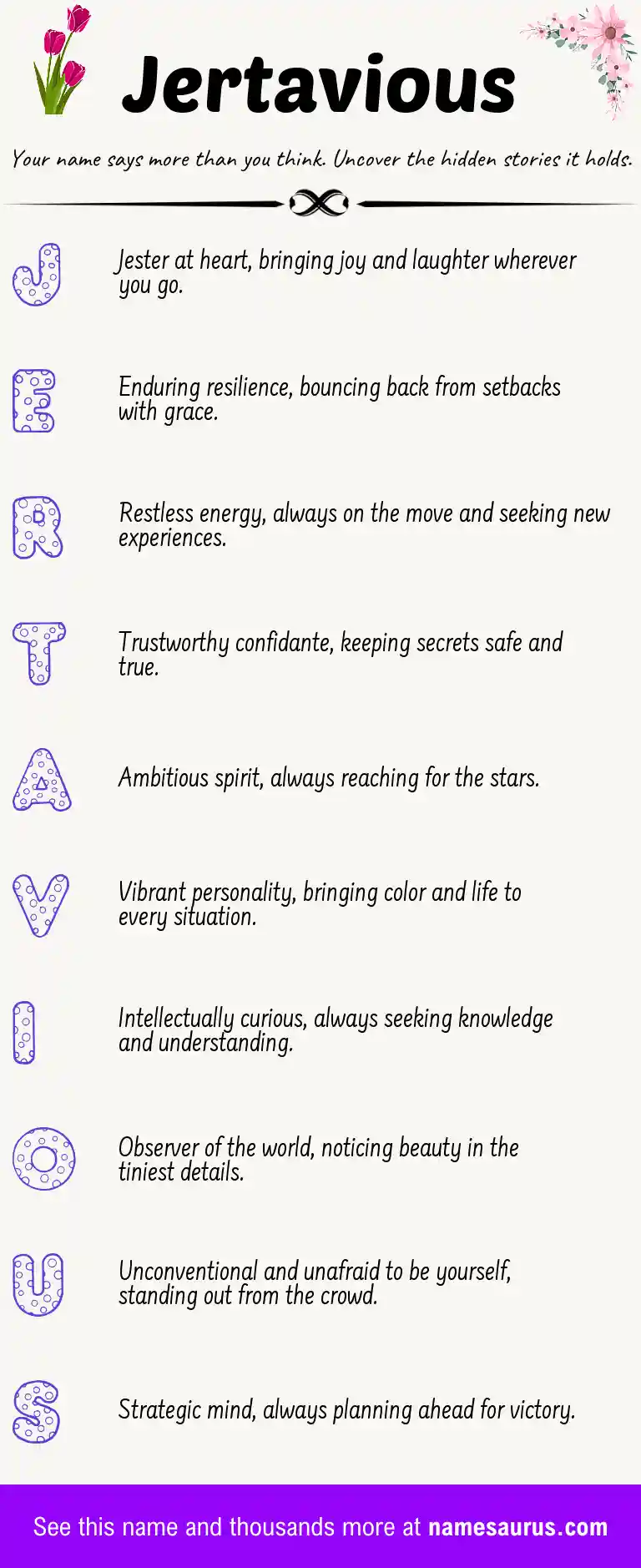 Acrostic poem about Jertavious.