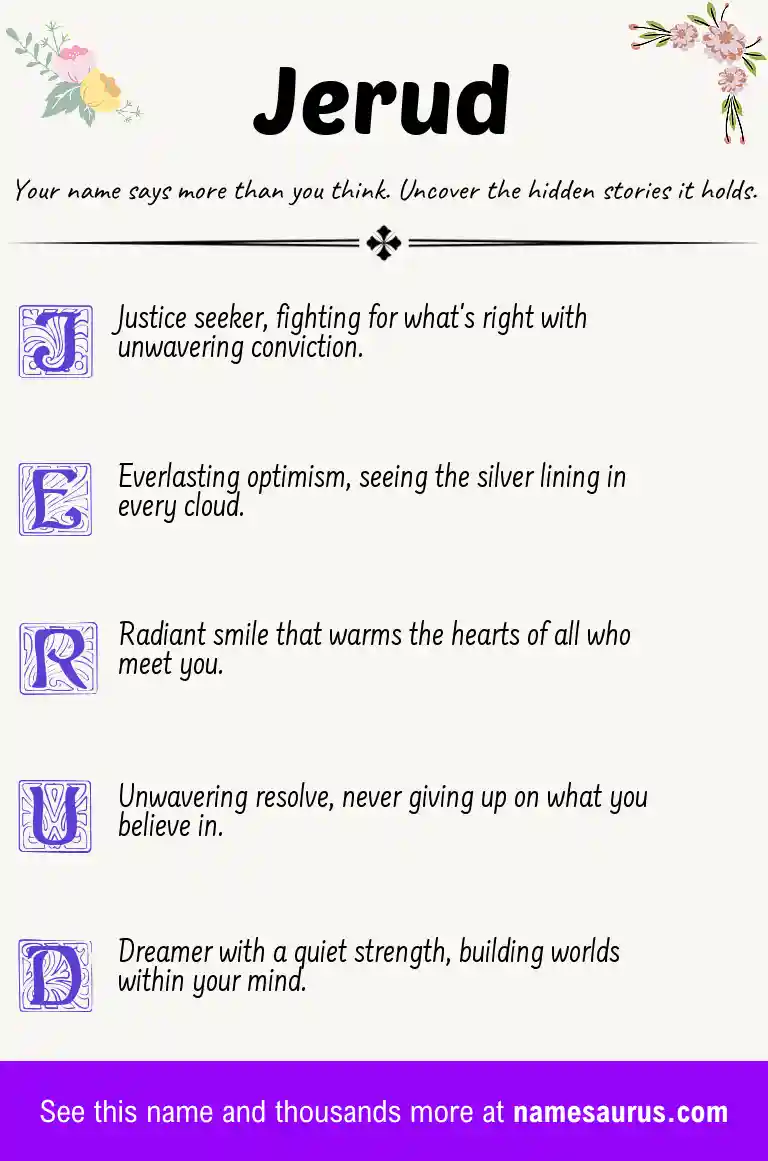 Acrostic poem about Jerud.