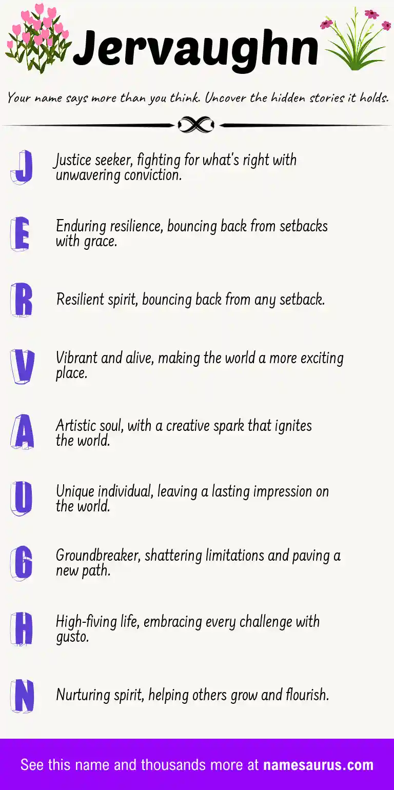 Acrostic poem about Jervaughn.