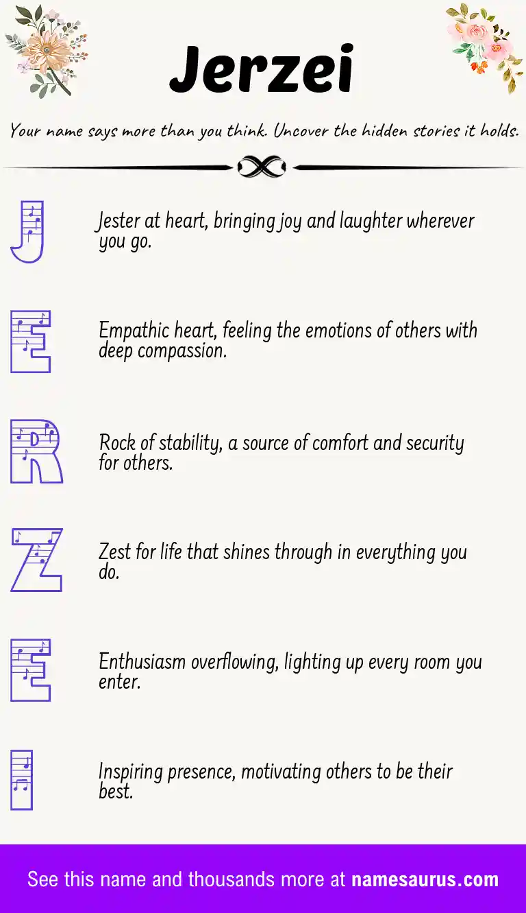 Acrostic poem about Jerzei.
