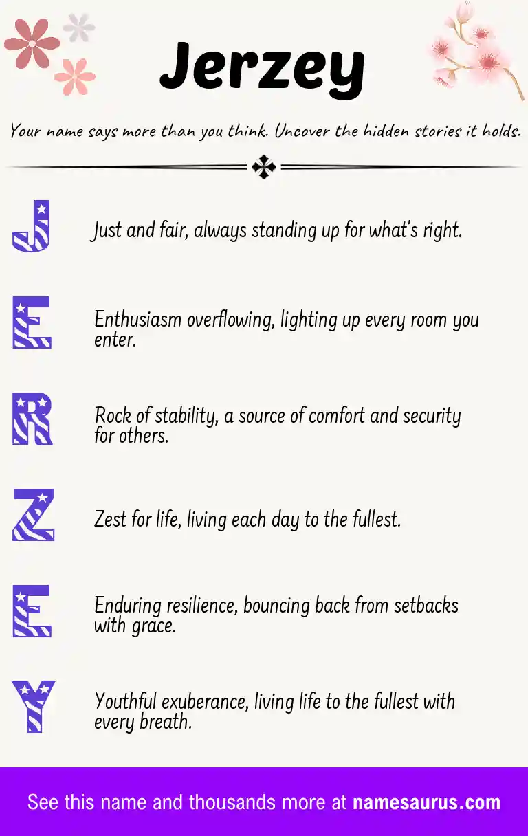 Acrostic poem about Jerzey.
