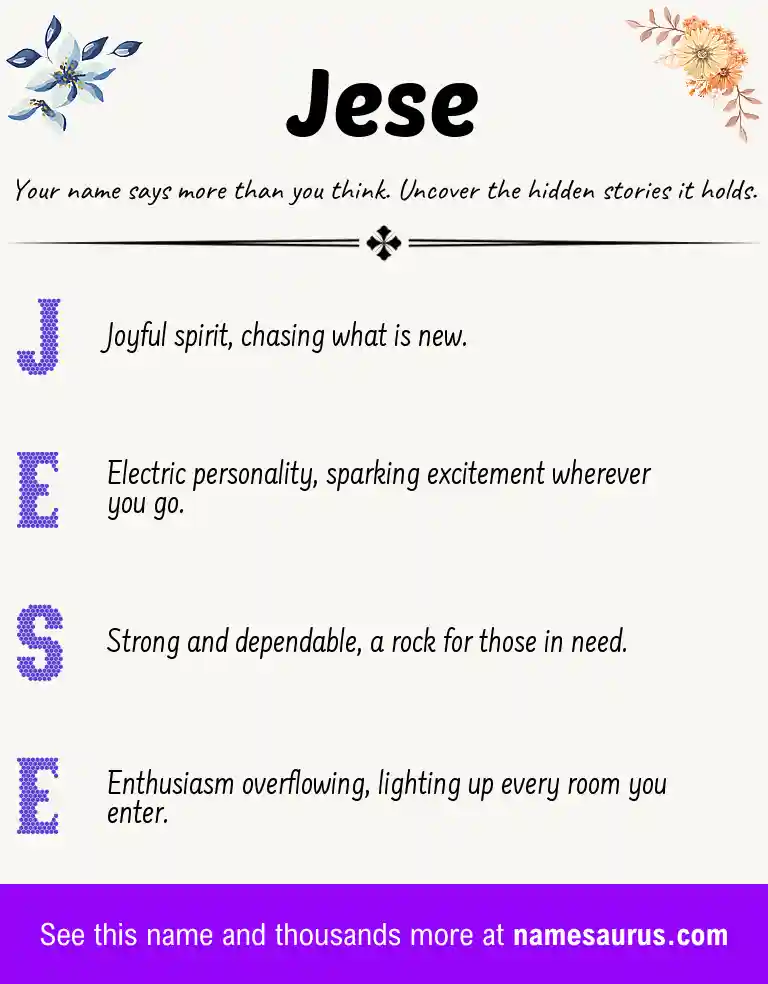 Acrostic poem about Jese.