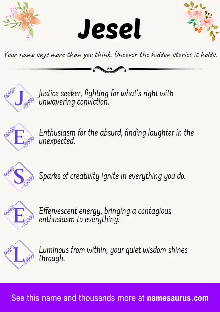 Acrostic poem about Jesel.