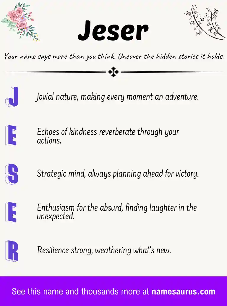 Acrostic poem about Jeser.
