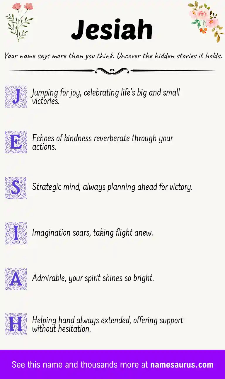Acrostic poem about Jesiah.