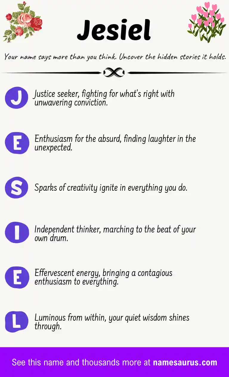 Acrostic poem about Jesiel.