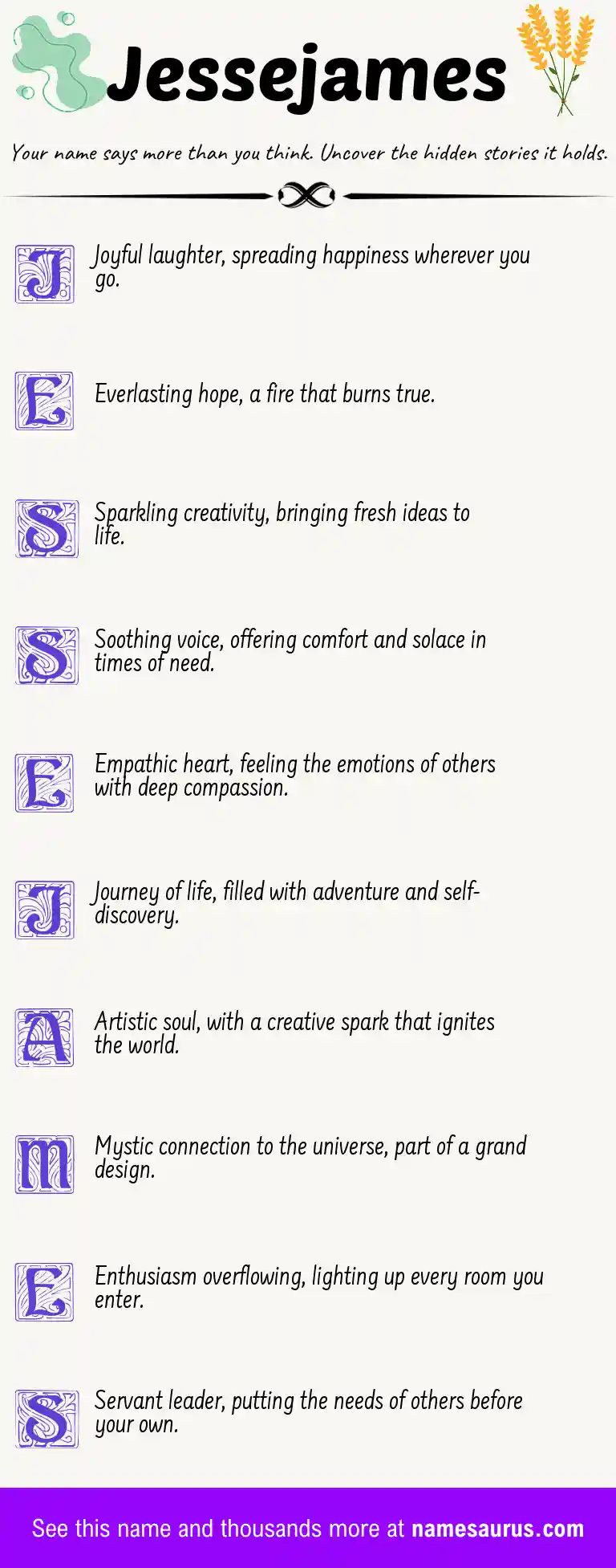 Acrostic poem about Jessejames.