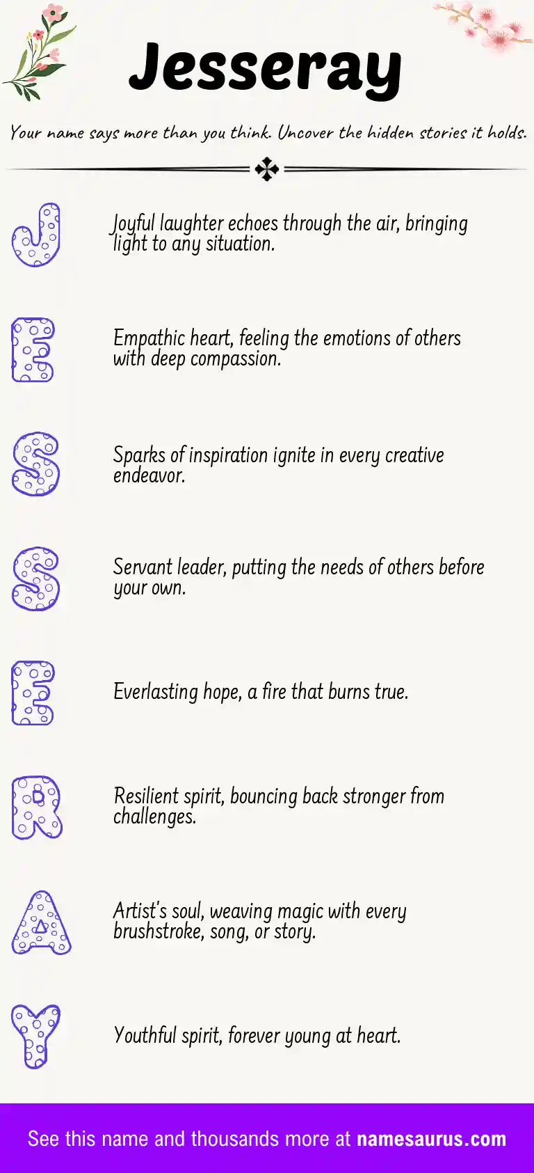 Acrostic poem about Jesseray.