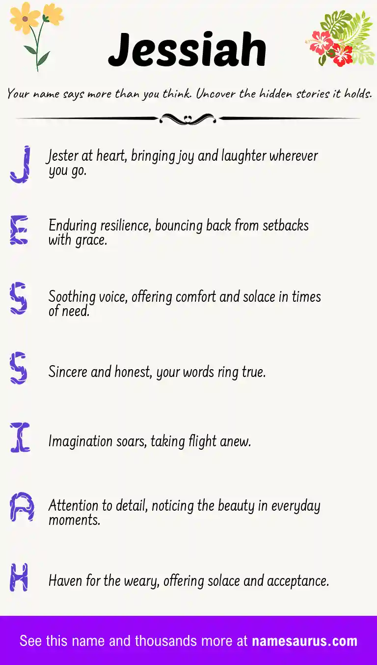 Acrostic poem about Jessiah.