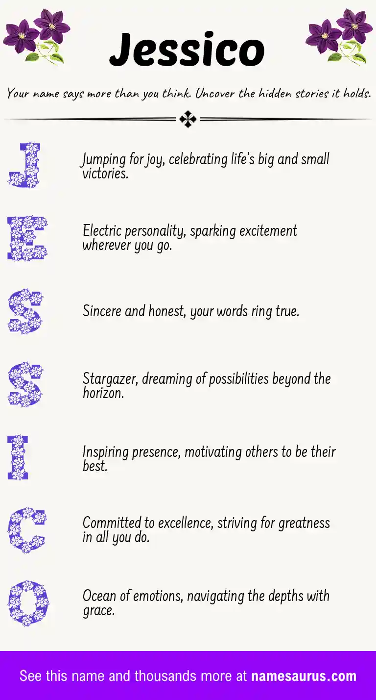 Acrostic poem about Jessico.