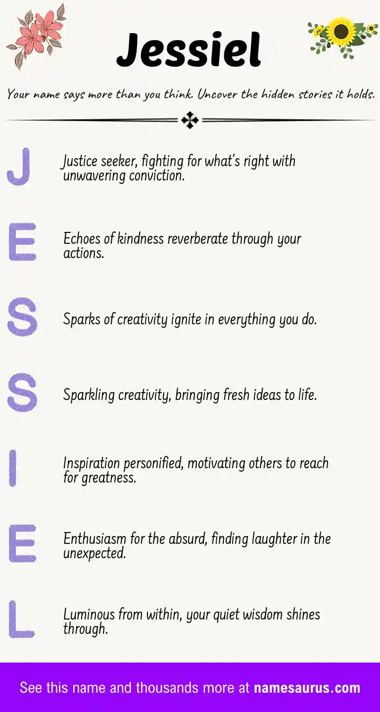 Acrostic poem about Jessiel.