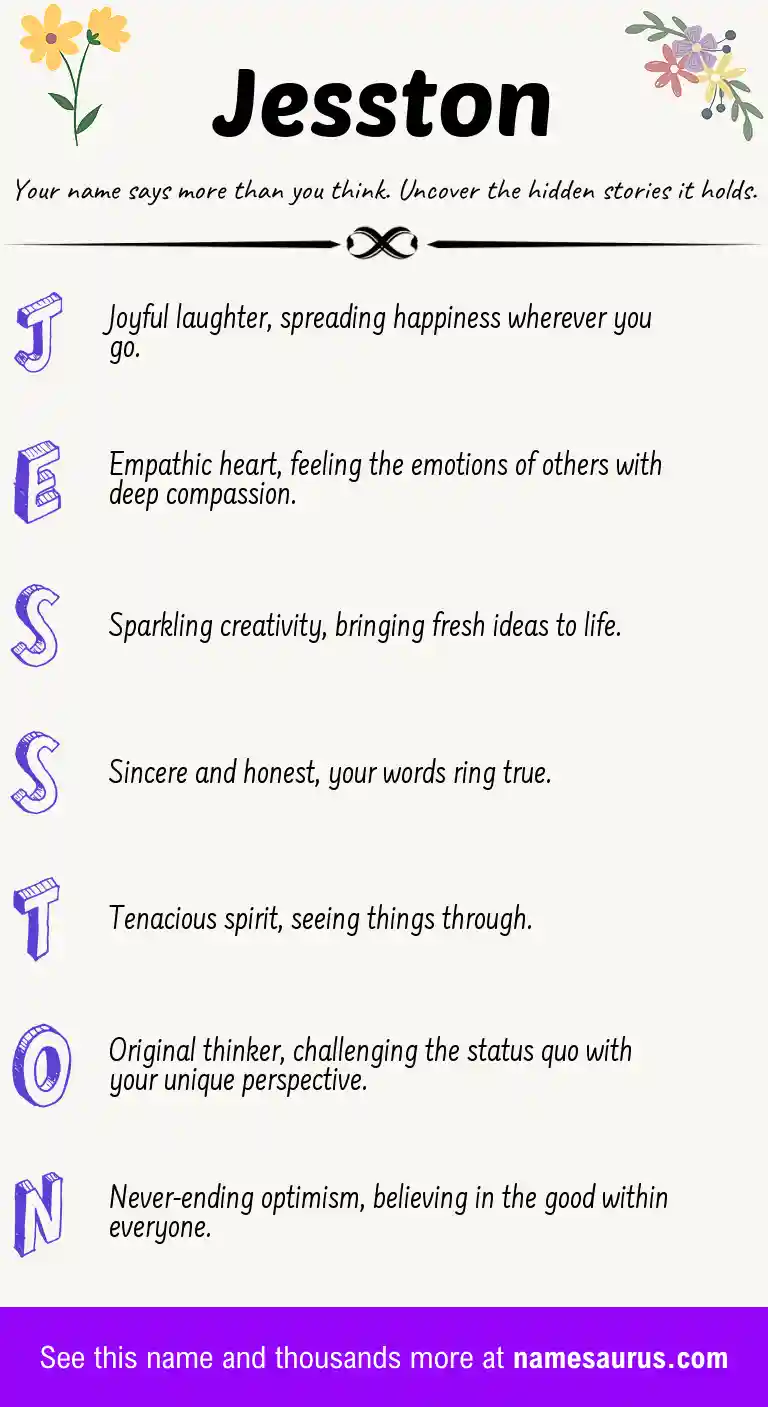 Acrostic poem about Jesston.
