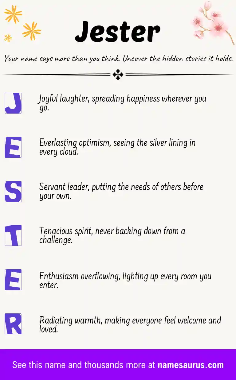 Acrostic poem about Jester.