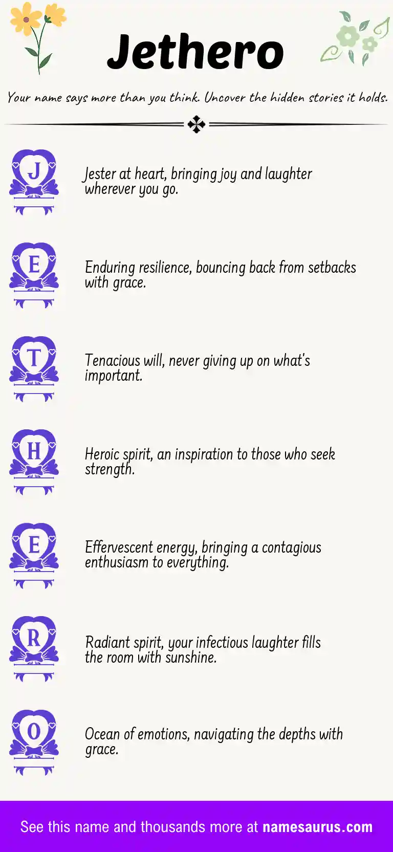 Acrostic poem about Jethero.
