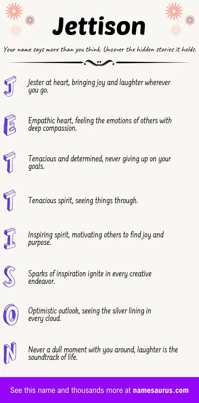 Acrostic poem about Jettison.