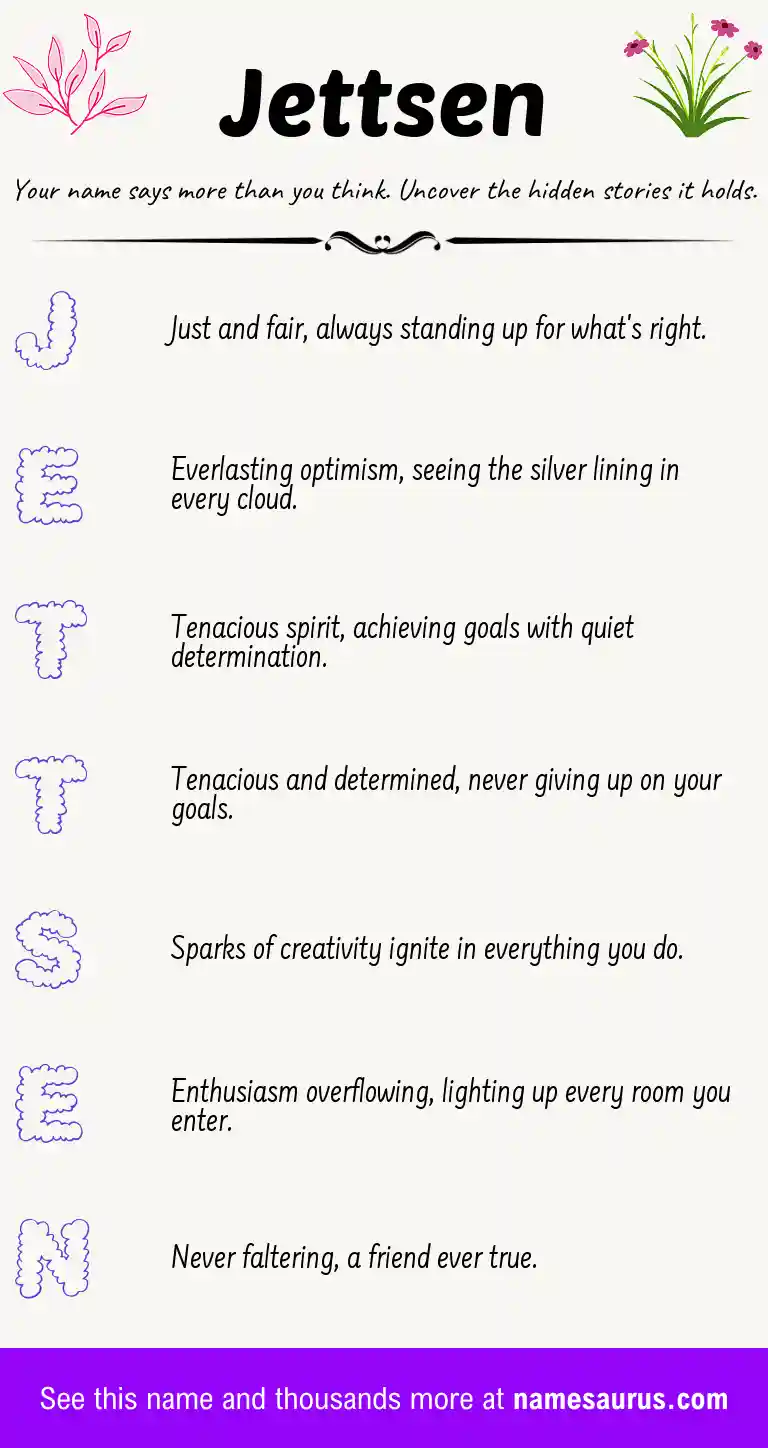 Acrostic poem about Jettsen.