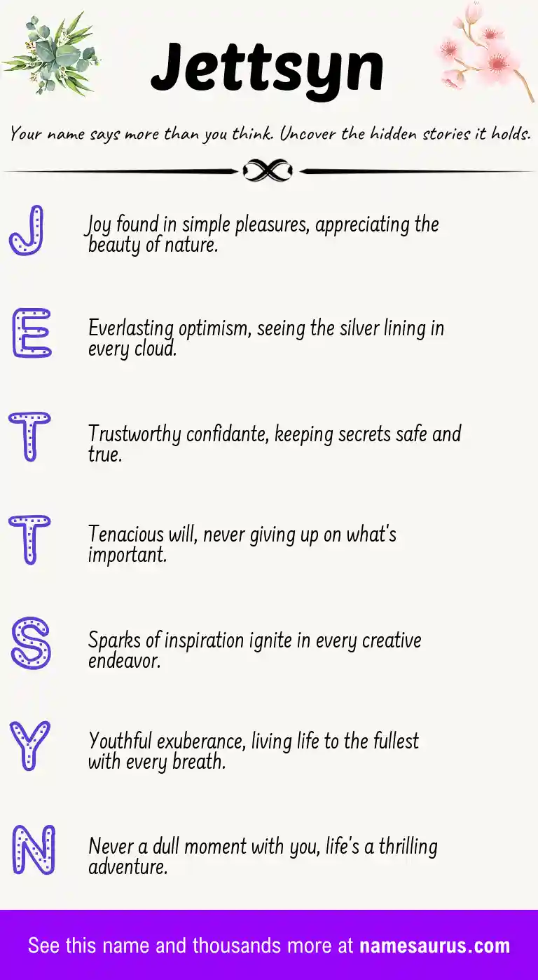 Acrostic poem about Jettsyn.