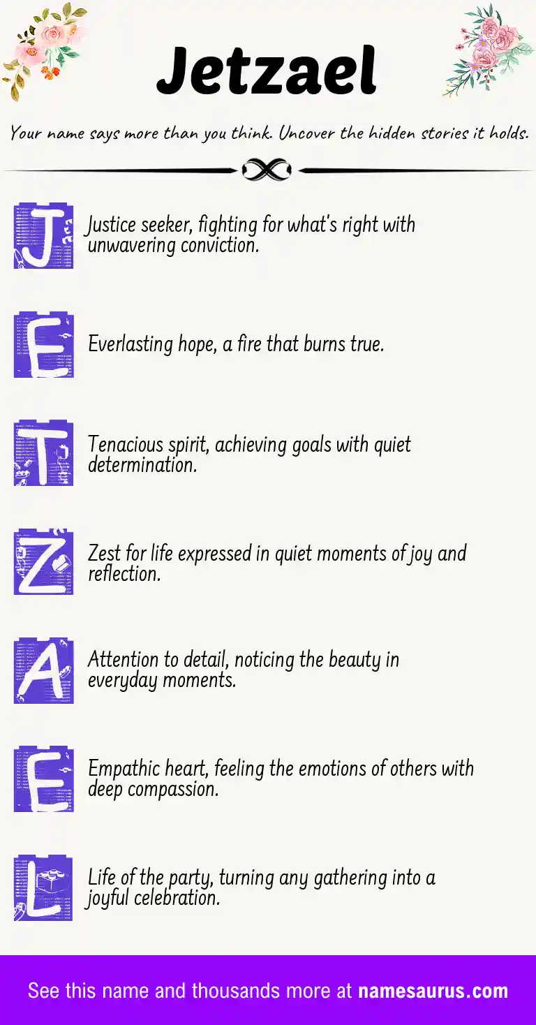 Acrostic poem about Jetzael.