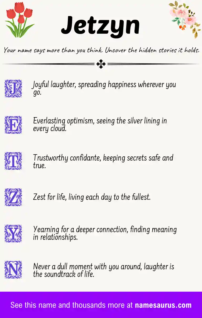 Acrostic poem about Jetzyn.