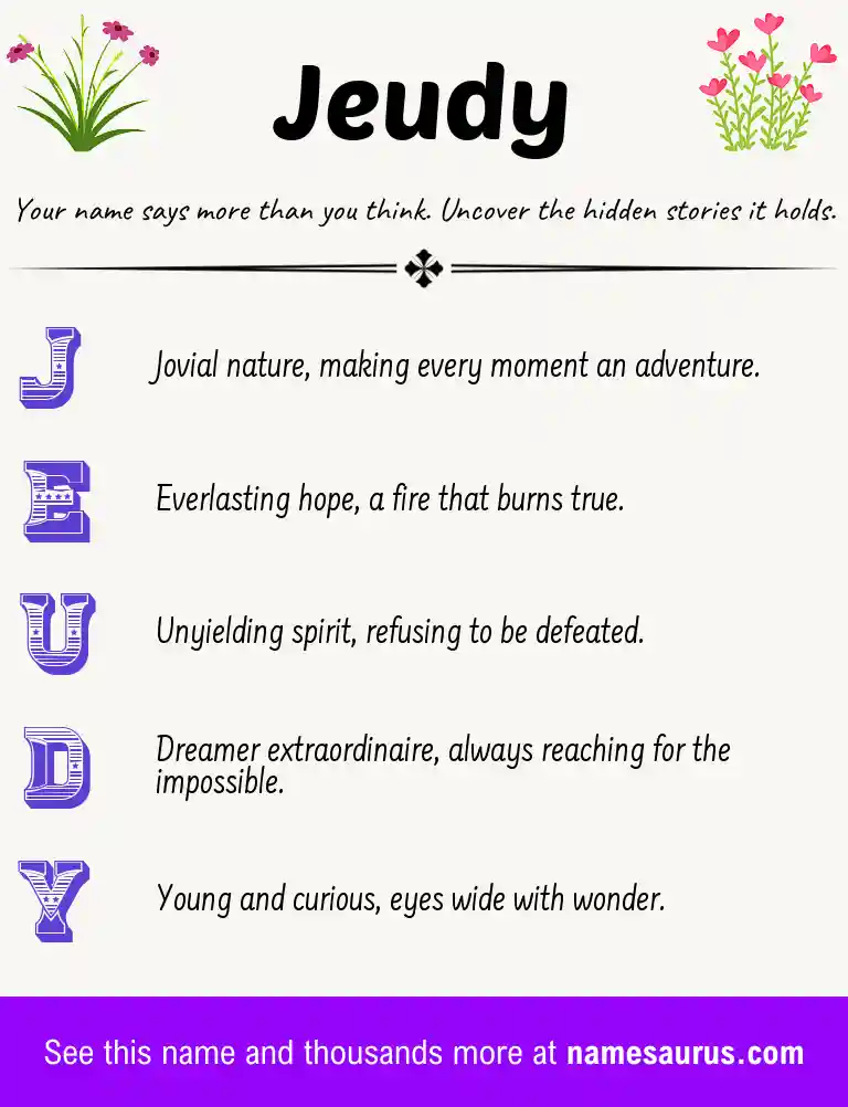 Acrostic poem about Jeudy.