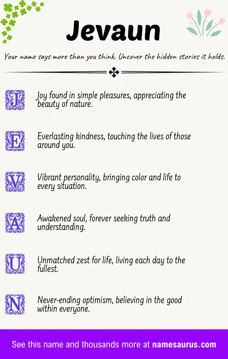 Acrostic poem about Jevaun.