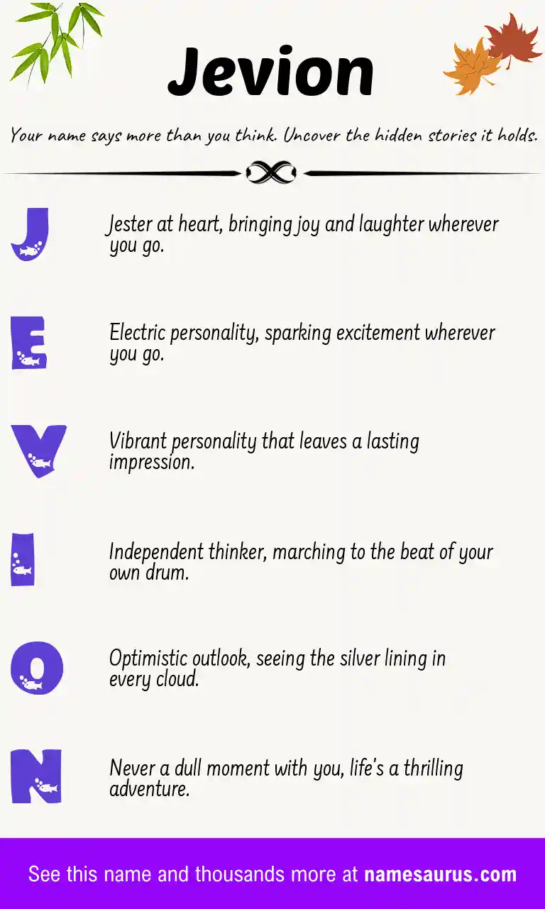 Acrostic poem about Jevion.