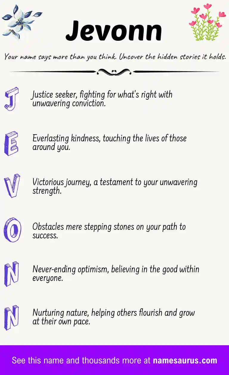 Acrostic poem about Jevonn.