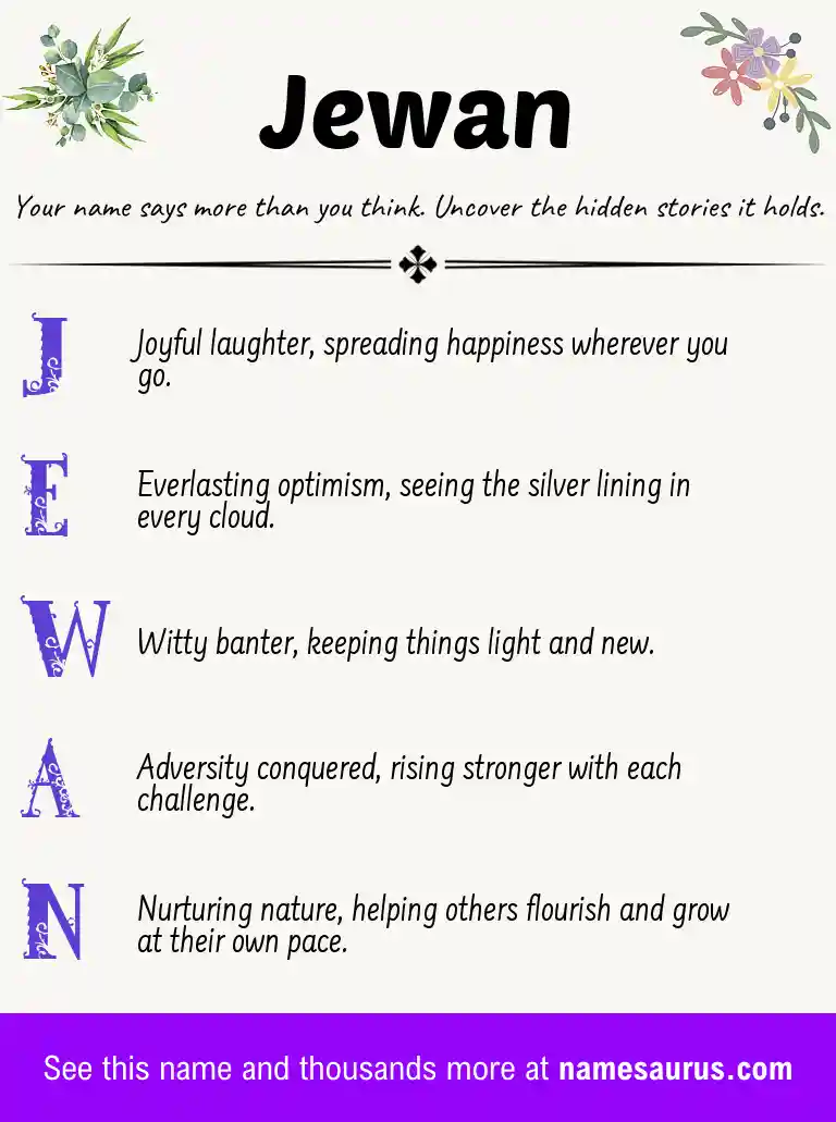 Acrostic poem about Jewan.