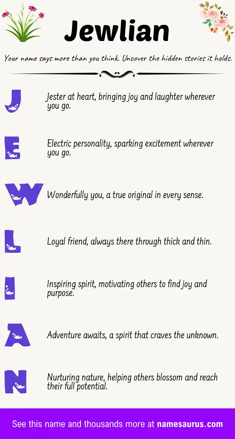 Acrostic poem about Jewlian.