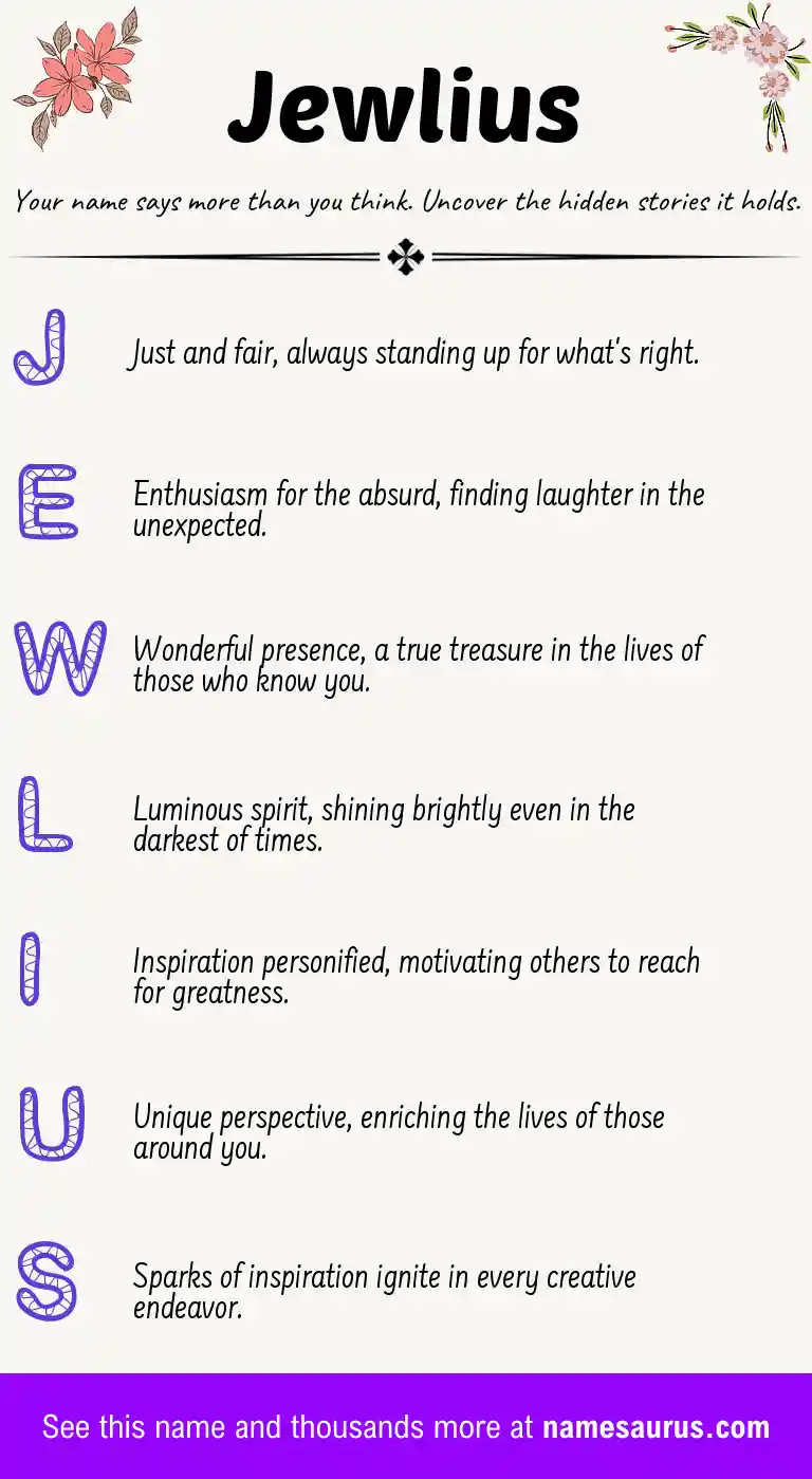 Acrostic poem about Jewlius.