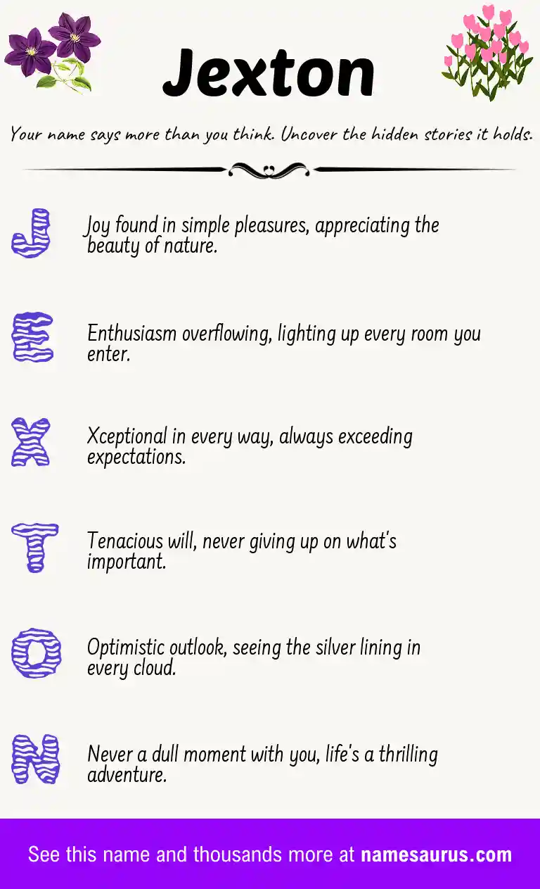 Acrostic poem about Jexton.