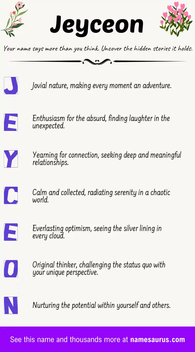Acrostic poem about Jeyceon.