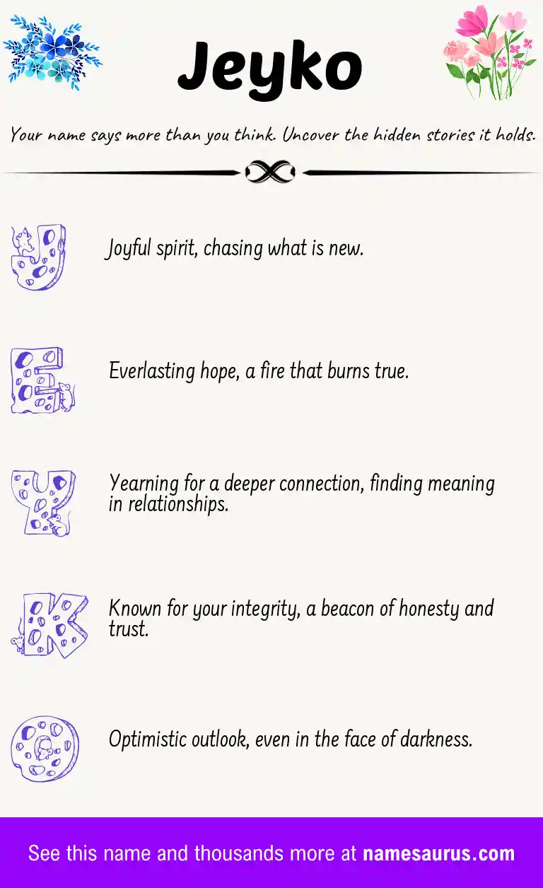 Acrostic poem about Jeyko.