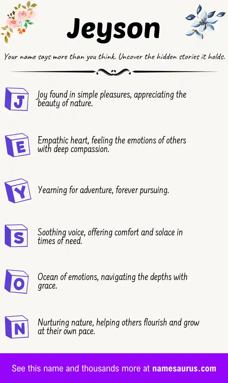 Acrostic poem about Jeyson.